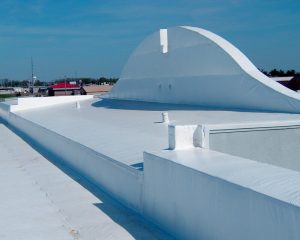 white roof of commercial building