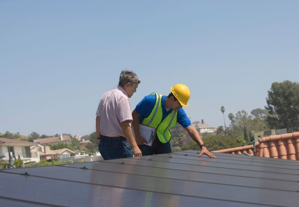 a person doing roof inspections on commercial property