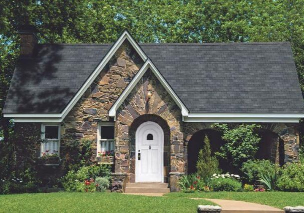 a house with grey roof